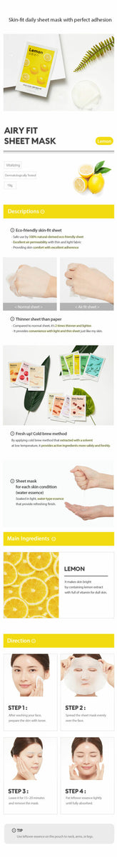 MISSHA Airy Fit Sheet Mask Lemon - MISSHA CANADA