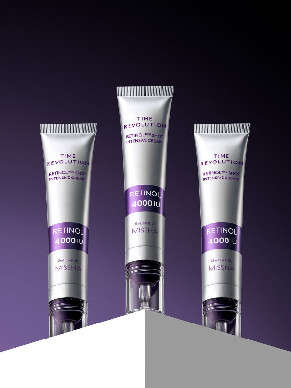 4本　ミシャTIME REVOLUTION RETINOL R8000 ショット MISSHA Time Revolution Retinol 4000 Shot Intensive Cream 25ml